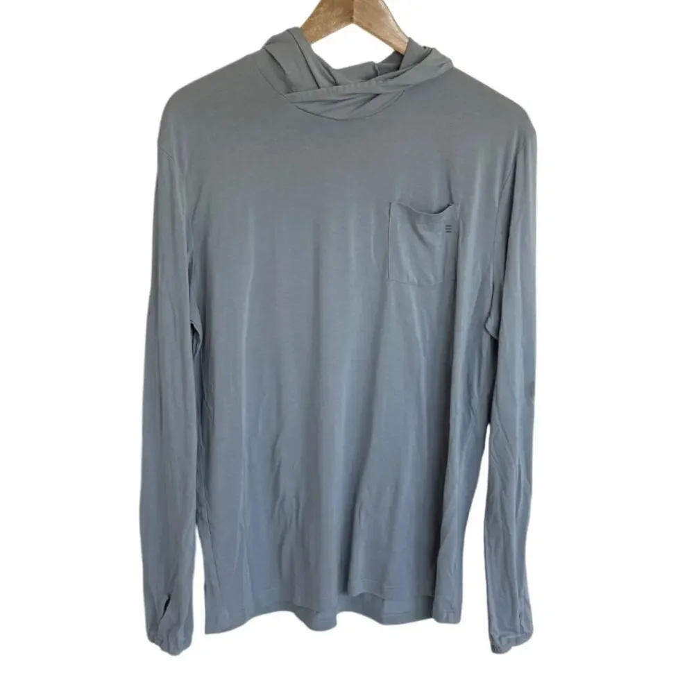 Free Fly Bamboo Lightweight Hoodie Men's Slate Long Sleeve Size L